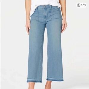J. Jill Hi- Rise Full Wide a leg Crop Stretch Denim Jeans, Size 16